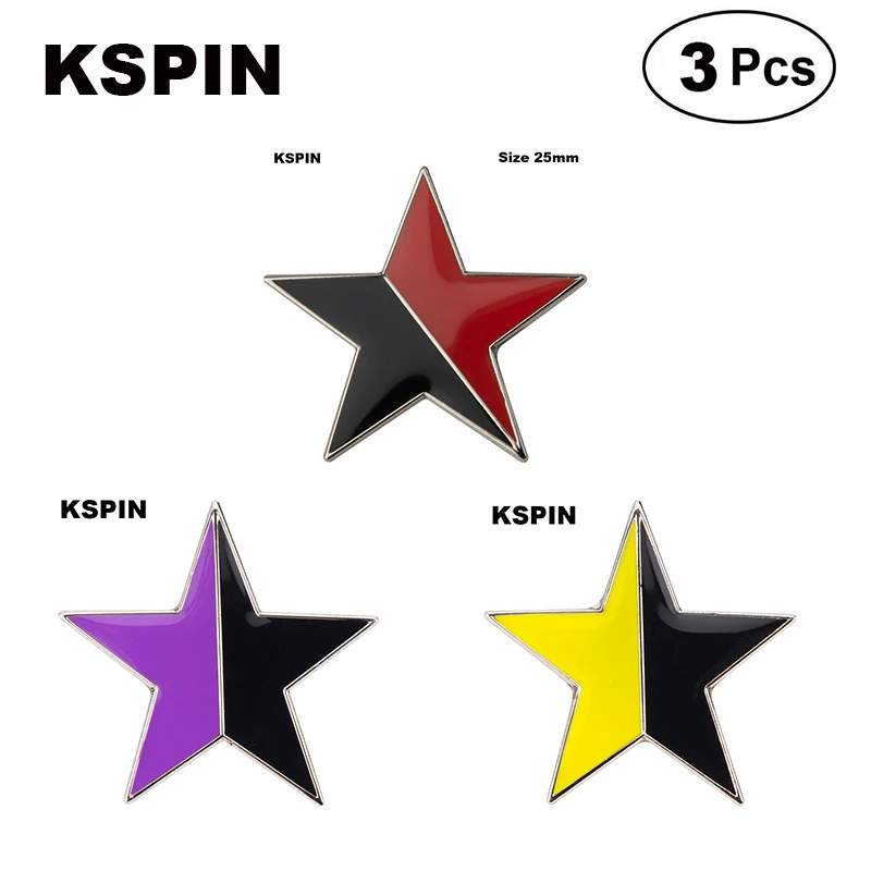 

Красно-черная заколка в форме звезды на лацкан заколка с флагом значок брошь значки