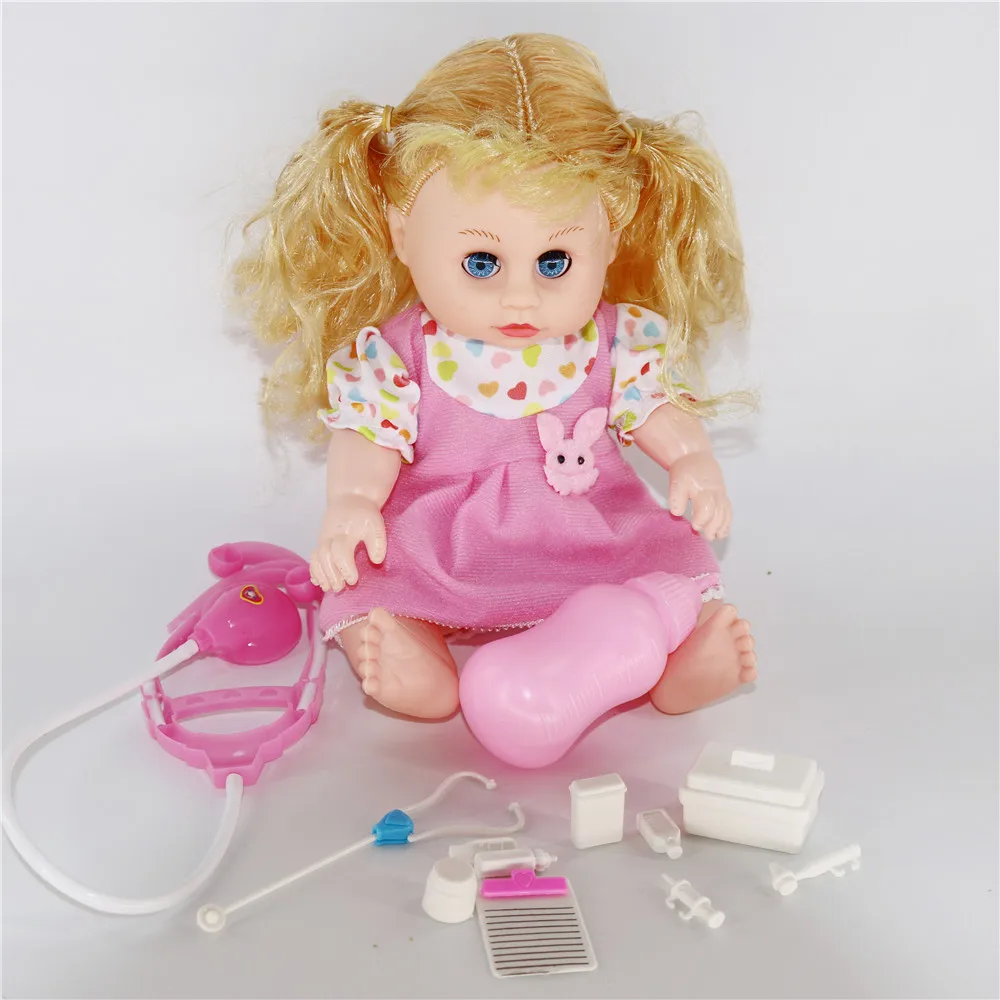 32 см мигание для кормления питья вода и говорить девочка кукла полное виниловое