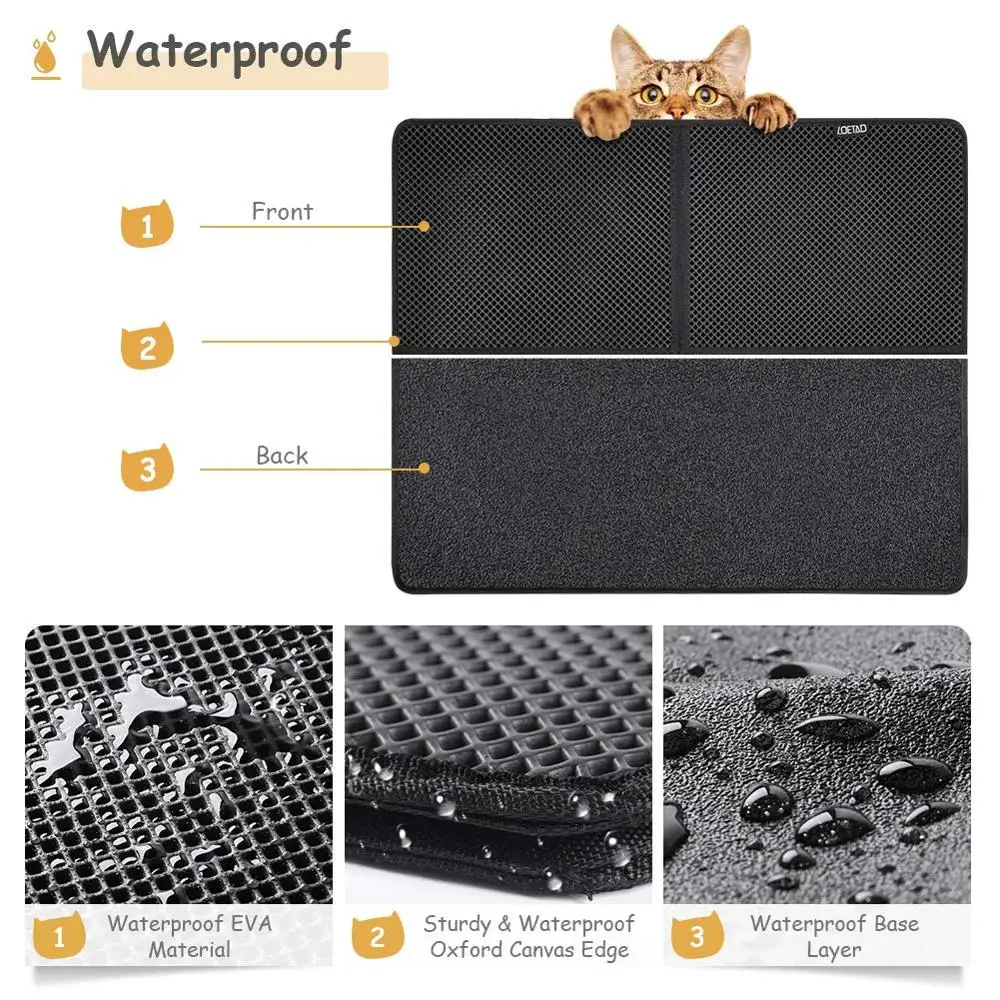 Водонепроницаемый складной двухслойный сотовый коврик для кошачьих туалетов EVA