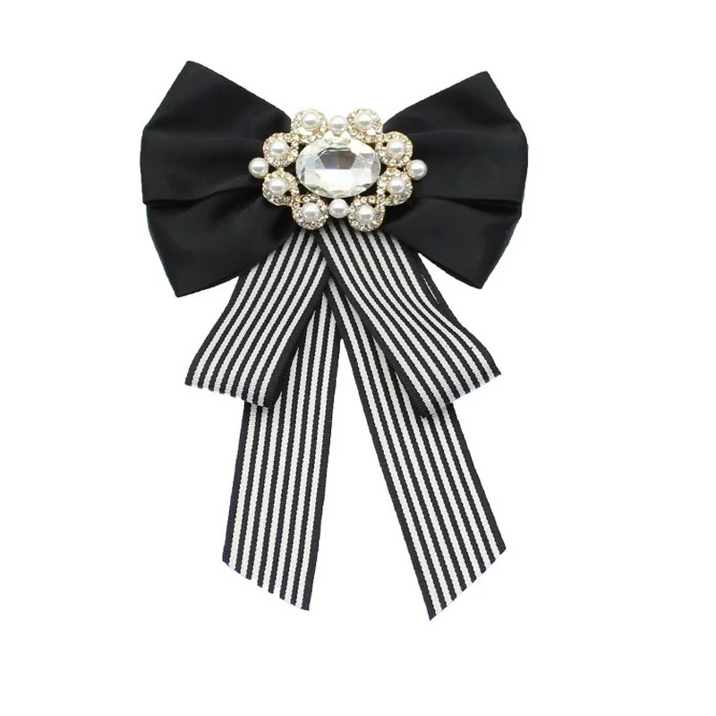 

Korean Version of The British Style Cloth Brooch Retro Temperament Bow Tie Professional Shirt Female Collar Flower