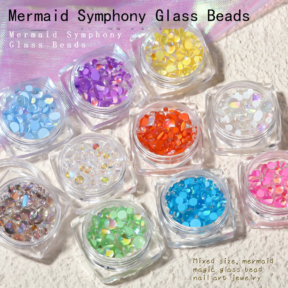 

New Symphony Pearl ABS Imitation Pearl Semi-circular Flat Back Resin Pearl Glue Rhinestone Beads Nail Crafts DIY Decoration Gift