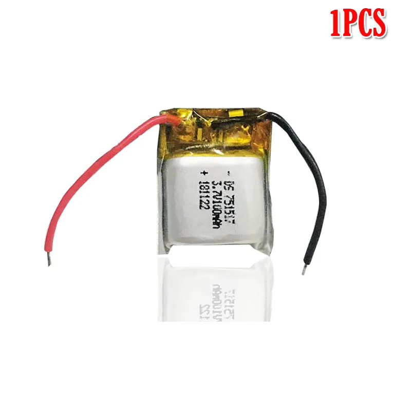 1pcs 100mah 3,7 v 751517 литий-ионная аккумуляторная батарея для Cheerson CX-10 CX10 CX12 JJ820 V646 V676 JJ810 RC вертолет RC Квадрокоптер - Цвет: 1pcs