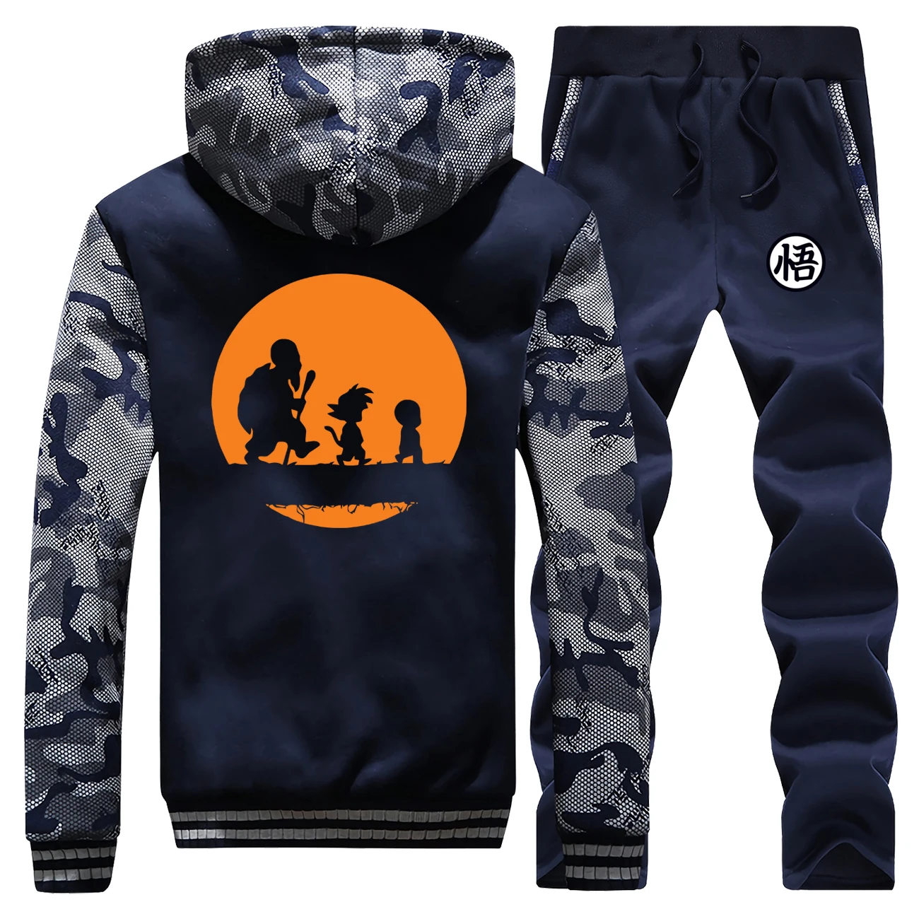 Комплект со штанами с капюшоном и драконом Kuririn Япония аниме Vaporwave мужской