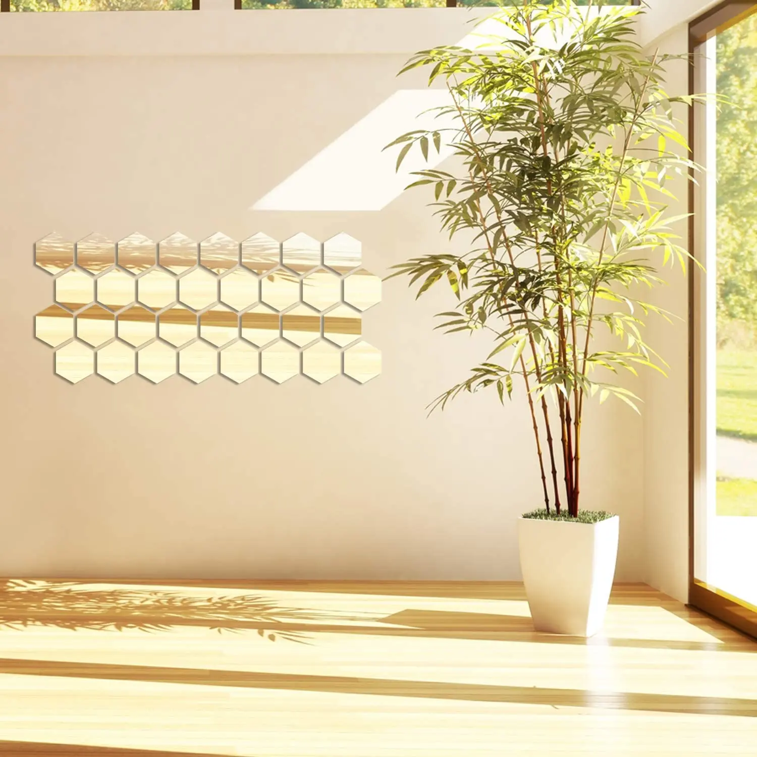 Зеркальная настенная наклейка съемные акриловые шестиугольные наклейки для