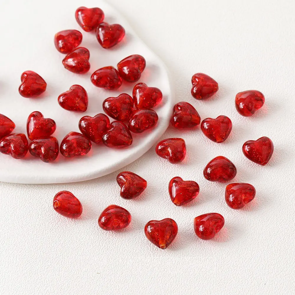 8 шт. стеклянные бусины в форме сердца для изготовления ювелирных изделий - купить