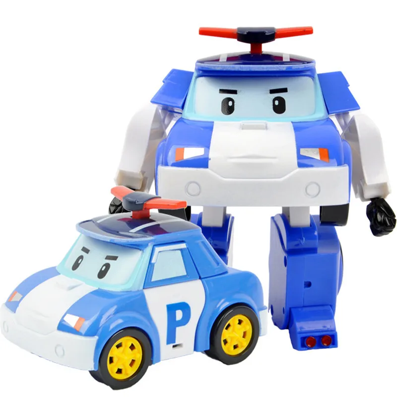 

6pcs/Box Korea Toys Robocar Poli Transformation Robot Poli Roy Cartoon Fire Truck Police Car Action Figure Toy For Children Gift