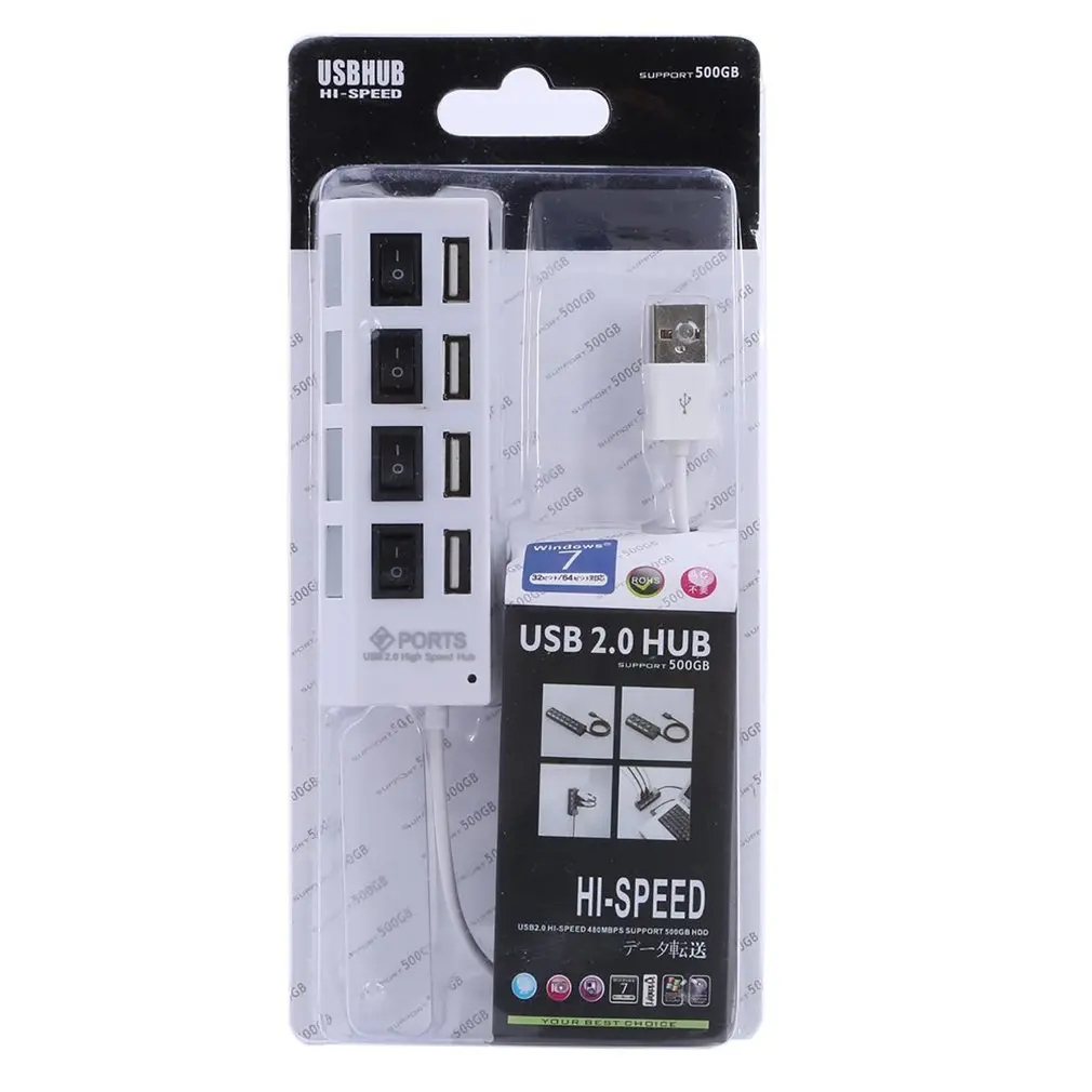 4 портовый Micro usb хаб 2 0 USB высокоскоростной разветвитель 480 Мбит/с концентратор