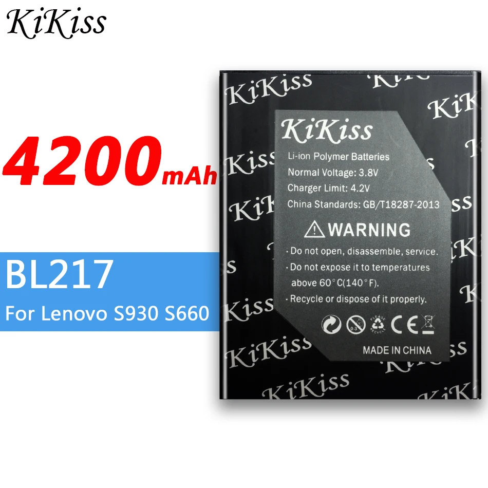Аккумулятор большой емкости BL217 4200 мАч для Lenovo S930 S660 S939 S938t фотоаккумулятор с