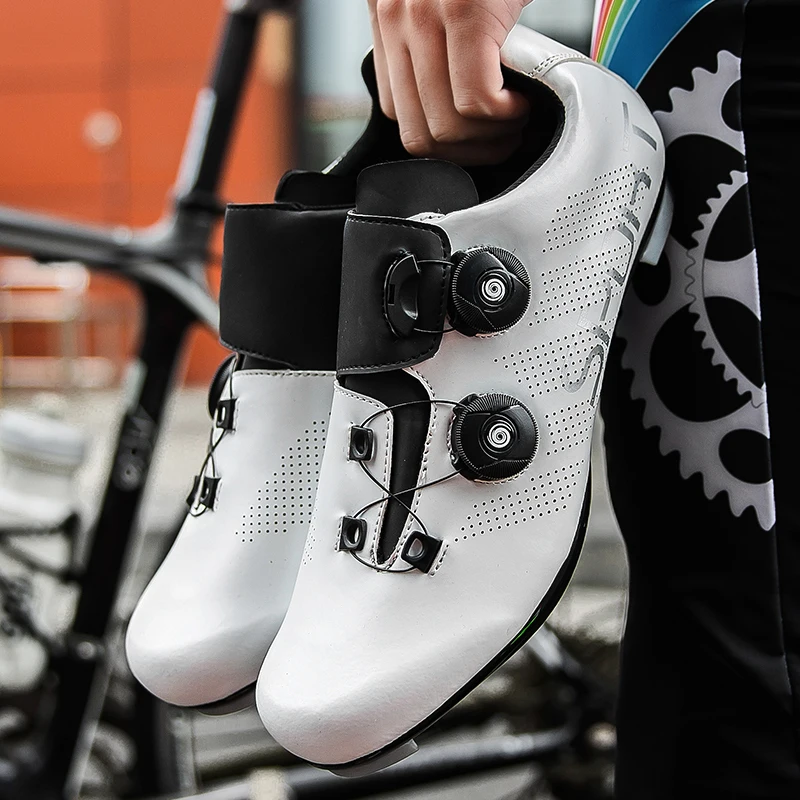 

Double Buckle Graffiti Cycling Shoes Men Racing Bicycle Cleat Shoes Professional Self-Locking Cycling Sneaker MTB Bike SPD Shoes