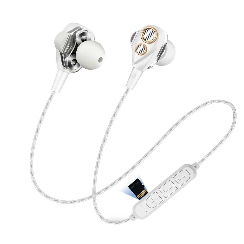 Новинка четыре динамика 6D объемный звук Bluetooth наушники с TF картой стерео Бас