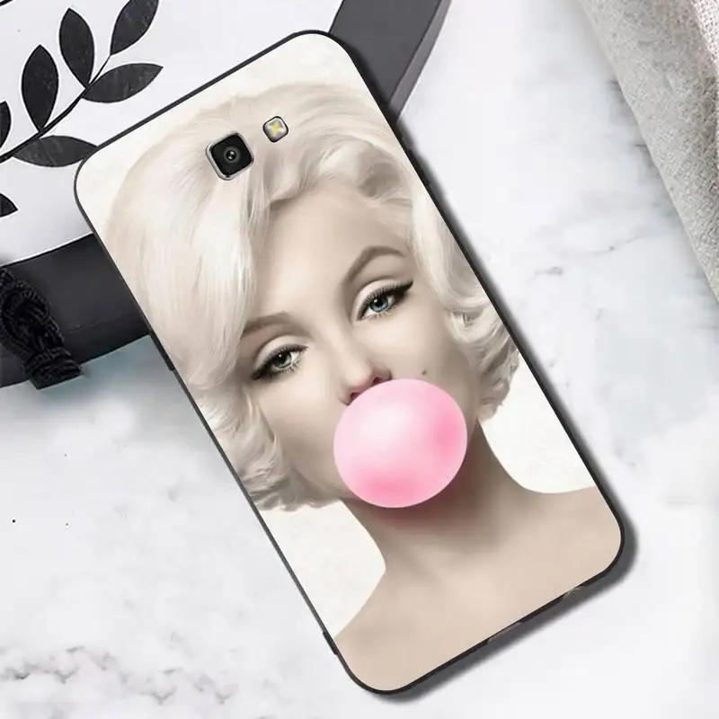 TOPLBPCS Мэрилин Монро с котом окрашенный чехол для телефона Samsung J6 J7 J2 J5 prime J4 J8 2016 2017