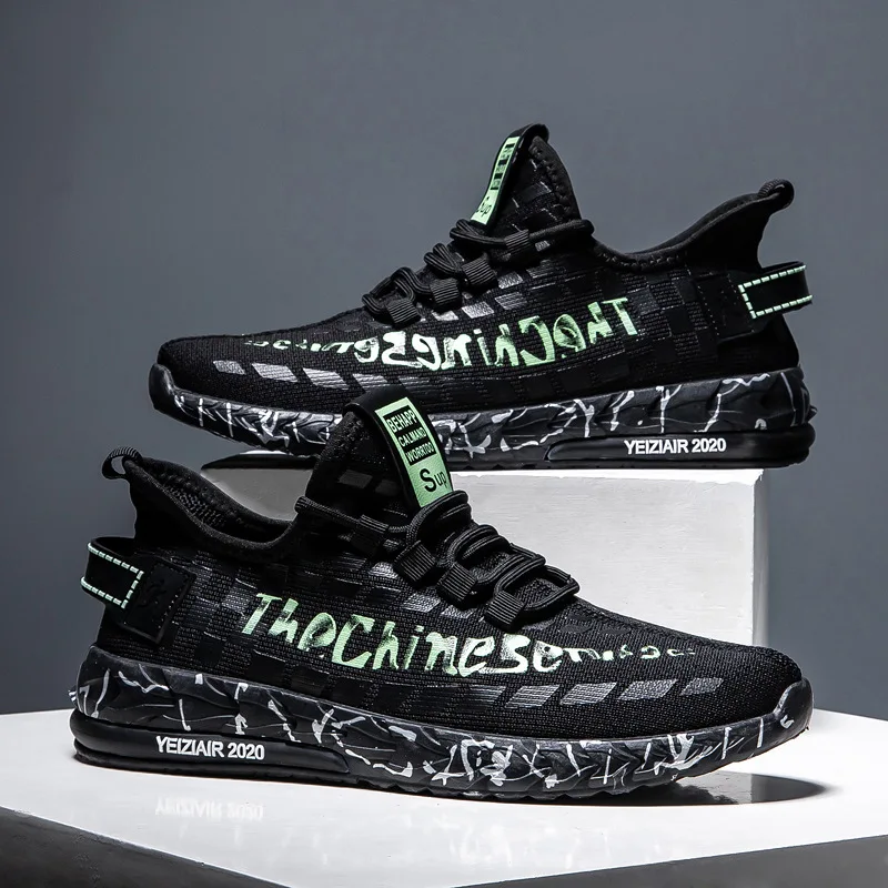 Мужские кроссовки из дышащей сетчатой ткани повседневная обувь для бега