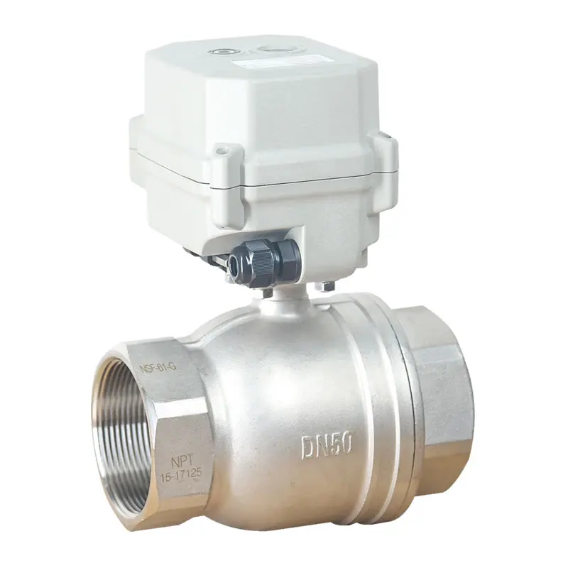 

2 way NPT NSF certified 1 1/4'' stainless steel SS304 DC12-24v CR202 manual override included electric ball water valve