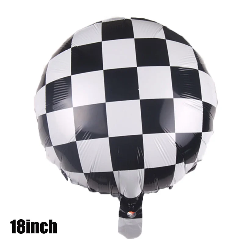 

5pcs 18 inch black and white lattice balloons Baby Shower racing theme birthday party decoration balloons wholesale