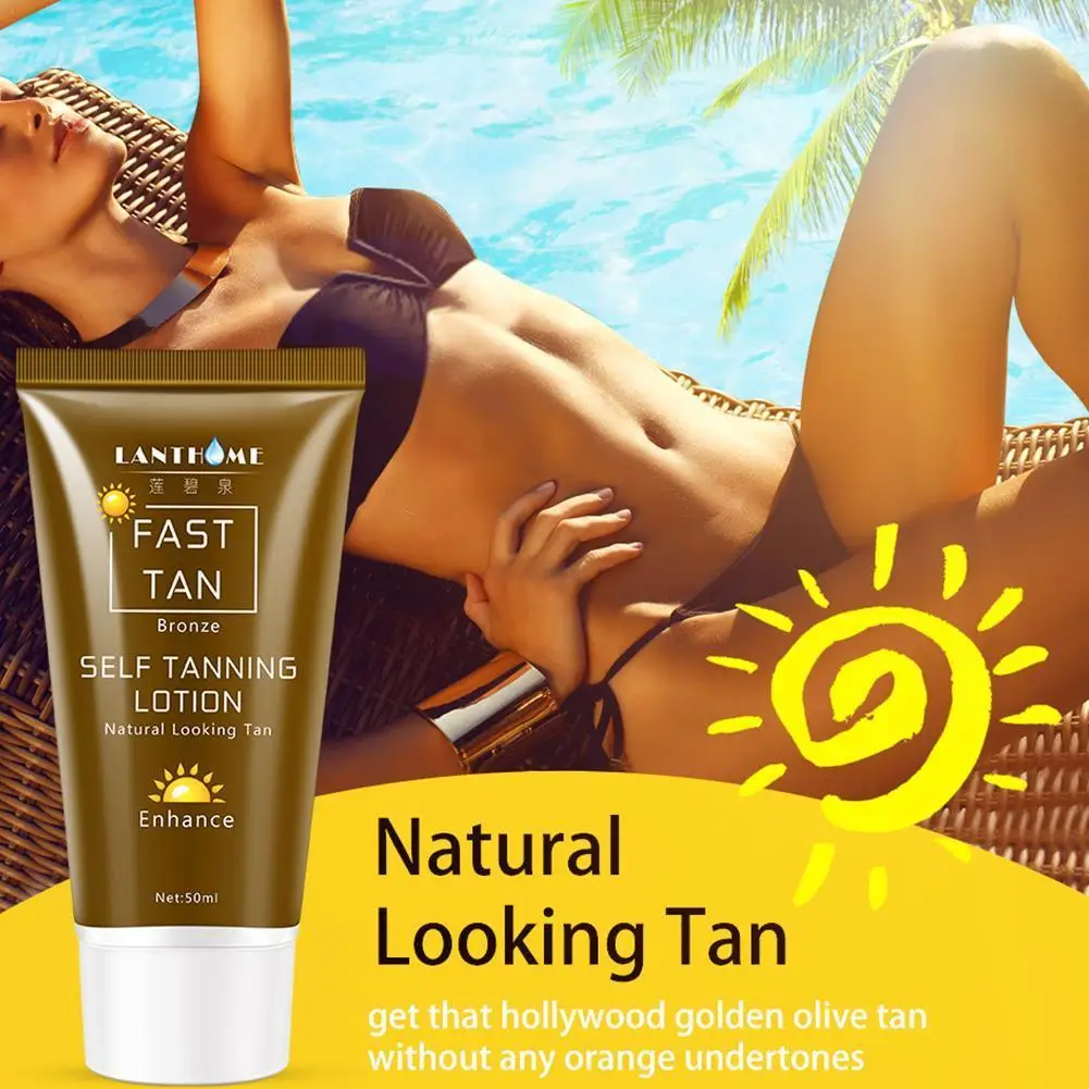 

50ml Natural Sunless Tanning Body Lotion Cream Bronze Nourishing Quickly Coloring Face Body Natural Tan Cream Лосьон Для Загара