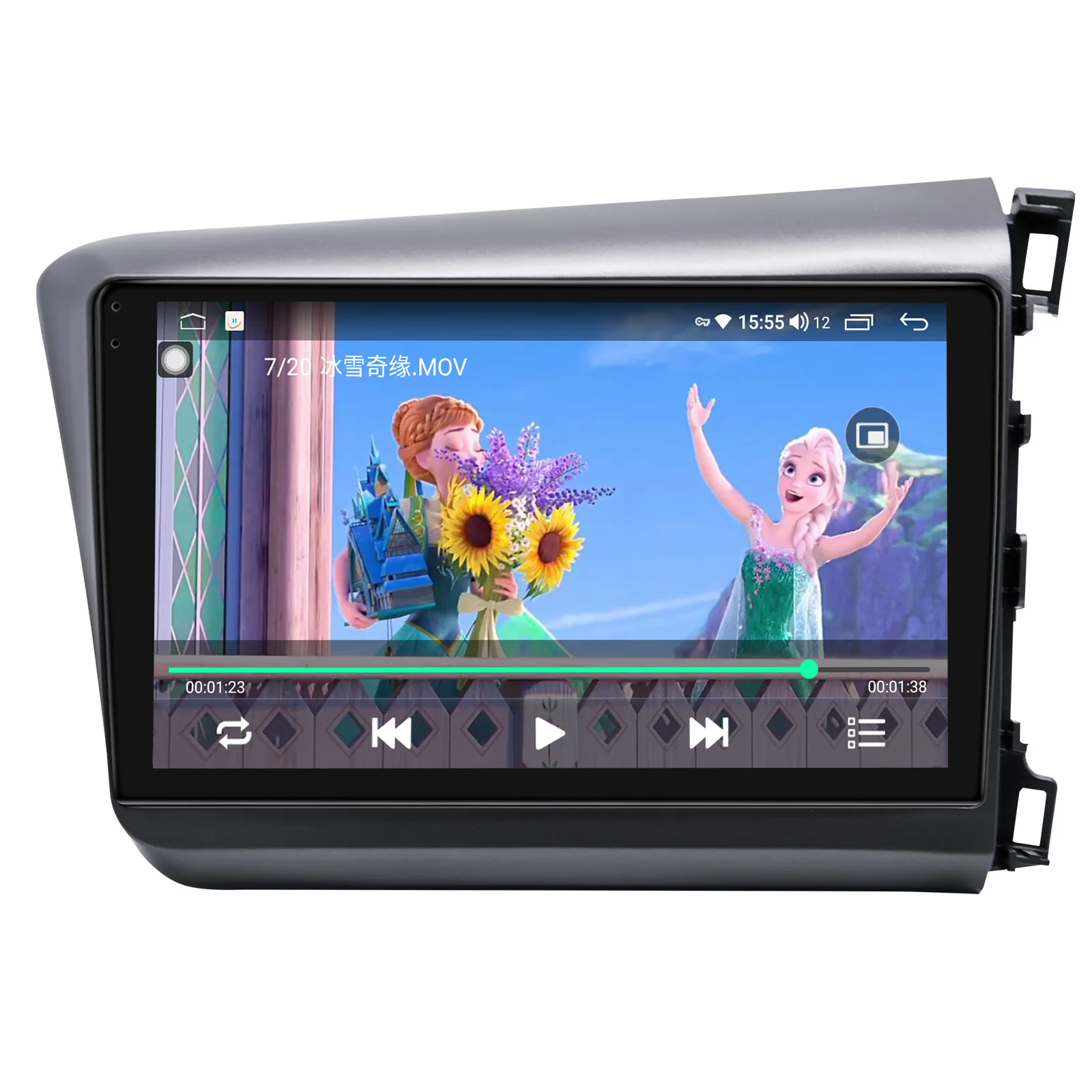 저렴한 라디오 1 딘 오디오 자동차 헤드 유닛 중앙 멀티미디어 플레이어 무선 카플레이 혼다 시빅 2012-2015 9 인치 IPS 스크린