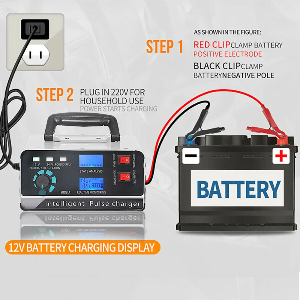 400w car battery charger charging power five stage repair 130v 250v fast charging winter automatic adjustment car accessories free global shipping