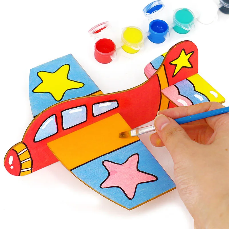 

1pc New Blank Coloring White Mold Board DIY Aircraft Children Arts Crafts Toys Graffiti Painting Children Educational Toys Gifts