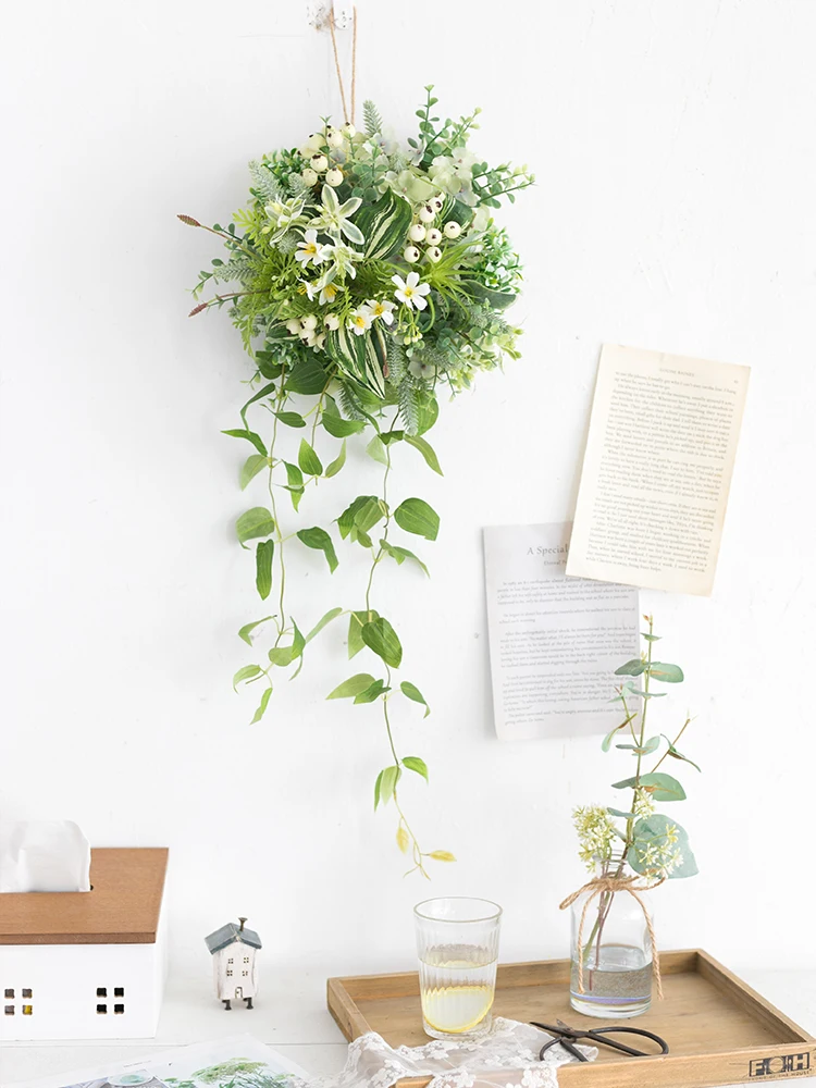 

Настенная искусственная креативная настенная подвесная сетка с красной подвеской настенное украшение