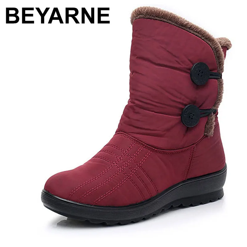 BEYARNEWinter/Женская обувь Зимние ботинки для женщин Теплые ботильоны