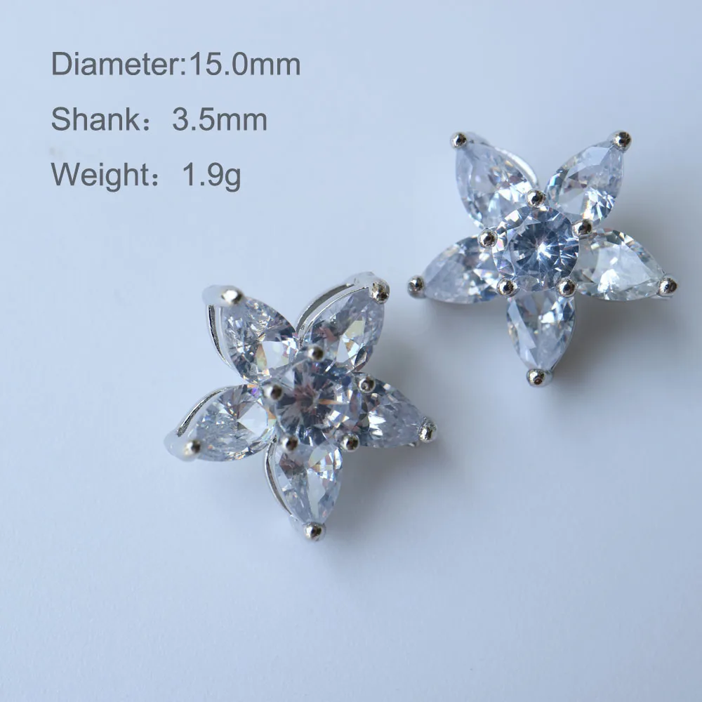 

5pc/lot Shining crystal floral buttons Cubic zirconia button for shirt Decorative CZ sewing buttons for cashmere Knit cardigan