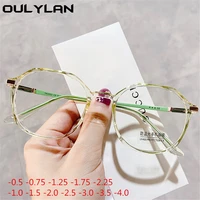 oulylan anti blue light finished myopia glasses women mennearsighted eyewear student prescription glasses for sight minus 2 0