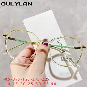Oulylan Anti-blue Light Finished Myopia Glasses Women MenNearsighted Eyewear Student Prescription Gl