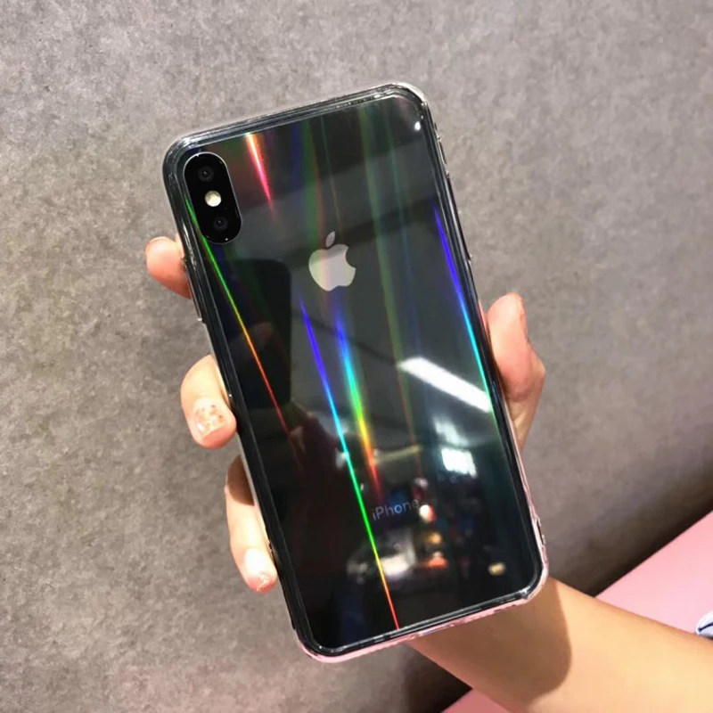 Градиентный Радужный лазерный чехол для телефона iPhone 12 13 Mini X Xr Xs Max 7 7plus 8 8plus 6 s 11 Pro