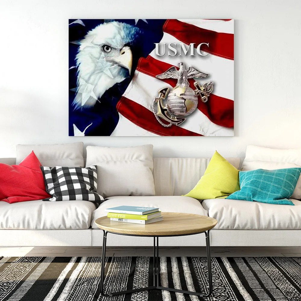 Алмазная картина USMC Eagle Алмазная Вышивка Американский флаг 5D DIY Полная квадратная дрель морской корпус значок мозаика вышивка крестиком Декор