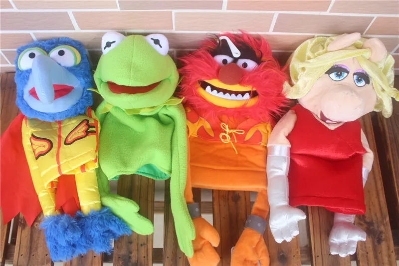Новинка игрушки для животных Kermit Frog Miss Piggy барабанщик Gonzo плюшевая ручная