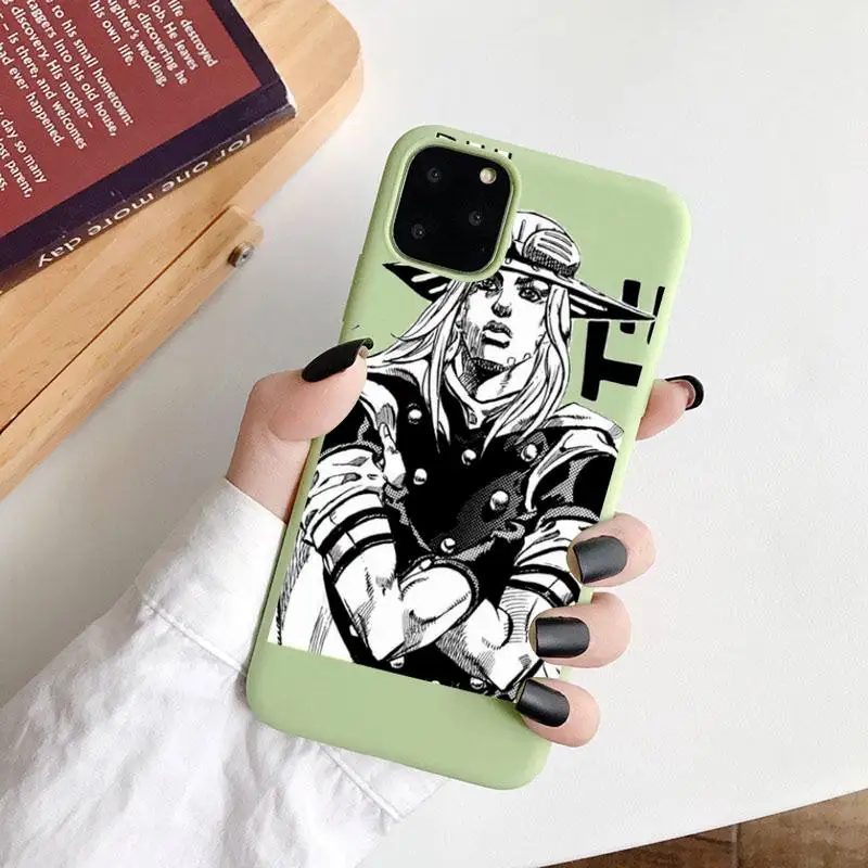 

Anime JoJo Killer Queen Phone Case Candy Color for iPhone 6 7 8 11 12 s mini pro X XS XR MAX Plus