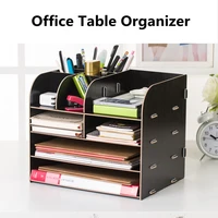 4 layers chipped wood office table organizer assembled filesa4 paper storage rack office supplies containers