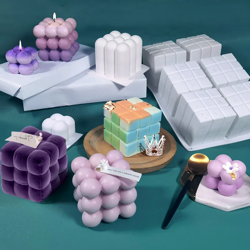 

Силиконовые формы для свечей 3D мяч куб машина для производства мыла восковая свеча Сфера пресс-форм для выпечки муссов торт десерт инструме...