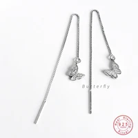 925 sterling silver classic simple mini cute butterfly tassel earrings women fashion temperament wedding jewelry accessories