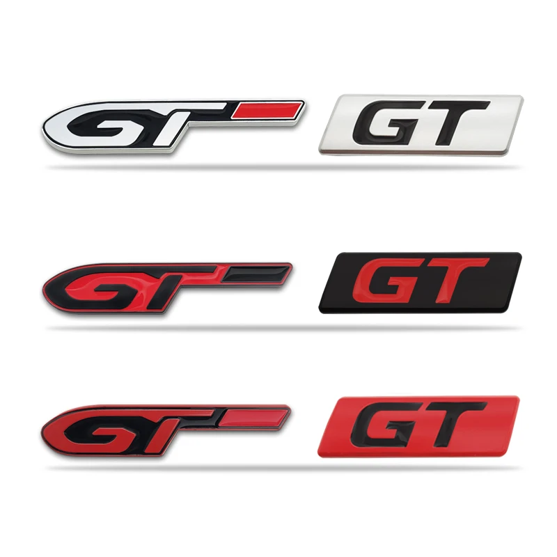 

3D Car Sticker GT Logo Metal Emblem Badge Decals For Peugeot 206 207 308 307 207 208 3008 407 508 2008 RCZ Renault KIA GT