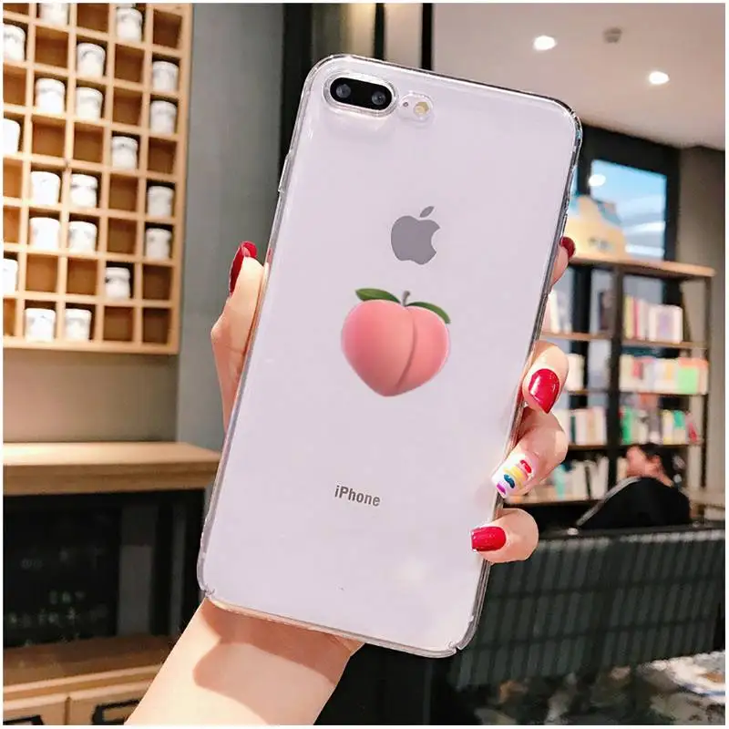 

Fruit peach Phone Case For iPhone X XS MAX 6 6s 7 7plus 8 8Plus 5 5S SE 2020 XR 11 11pro max Clear funda Cover
