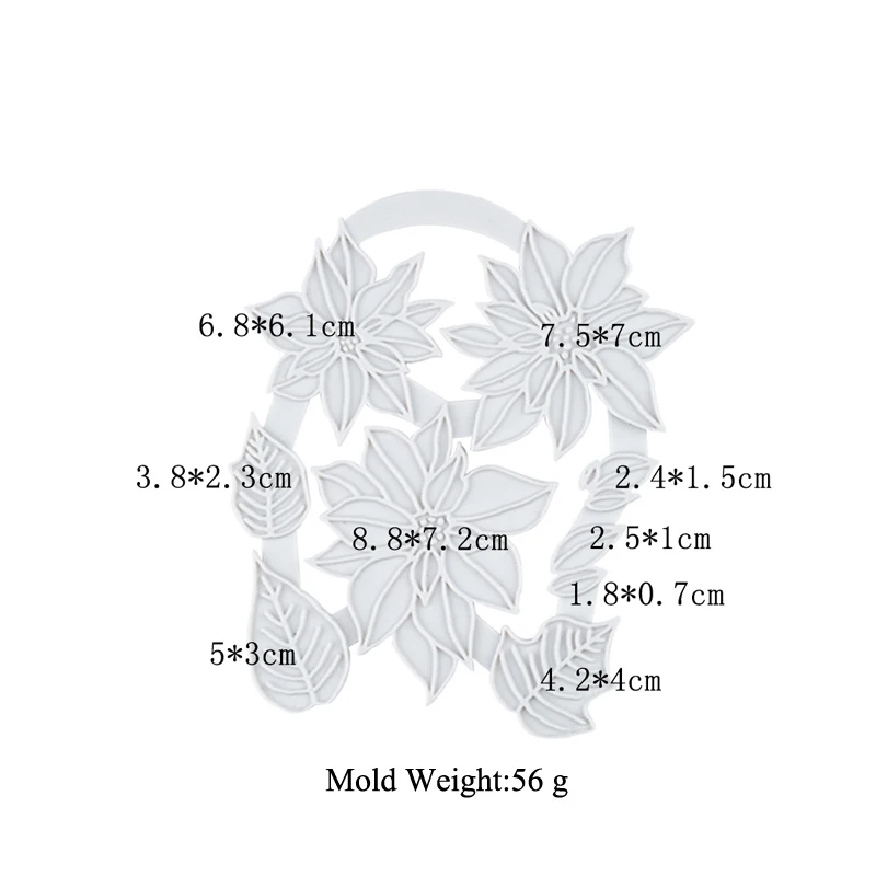 Meibum Рождество цветок силиконовые помадки торт плесень шоколад мастика Gumpaste