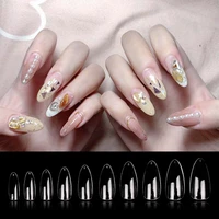 hnuix 500 pieces coffin fake nail tips clear natural nails tips full cover fake acrylic nail ballerina nails press on nails