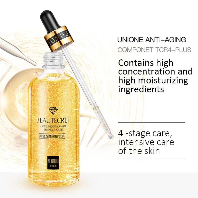 24K Gold Niacinamide эсенция для лица увлажняющая Антивозрастная и омолаживающая