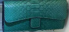 Green Длинный женский кошелек из змеиной кожи, Женский кошелек и сумочка, тройной клатч, сумка на выход, Дамский кожаный кошелек, Женский кошелек для телефона - Цвет: Green