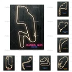 Неоновая дорожка Nurburgring, Monza, Sebring Raceway, цепь Монако F1, гоночный автомобиль, плакаты, печать, холст, украшение для дома