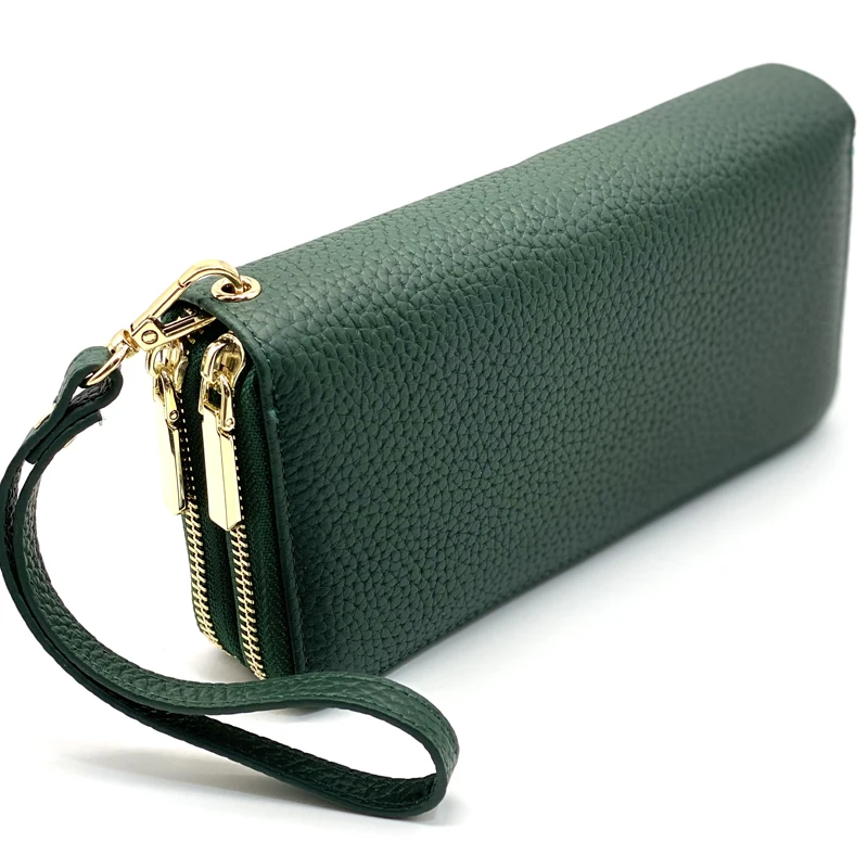 Новинка 2020 дизайнерские кошельки из 100% натуральной кожи на двойной молнии