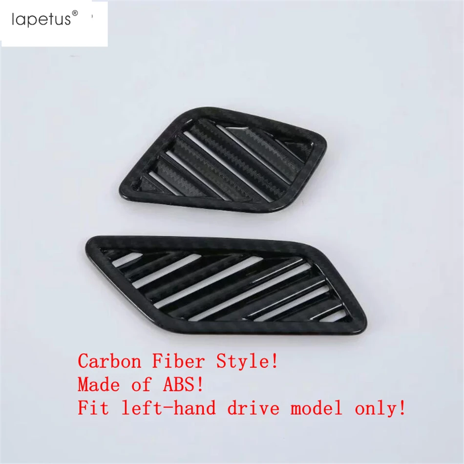 

Lapetus ABS Carbon Fiber Look / Matte Accessories For Audi Q5 2018 - 2021 Inside Up Air Conditioning AC Outlet Vent Cover Trim