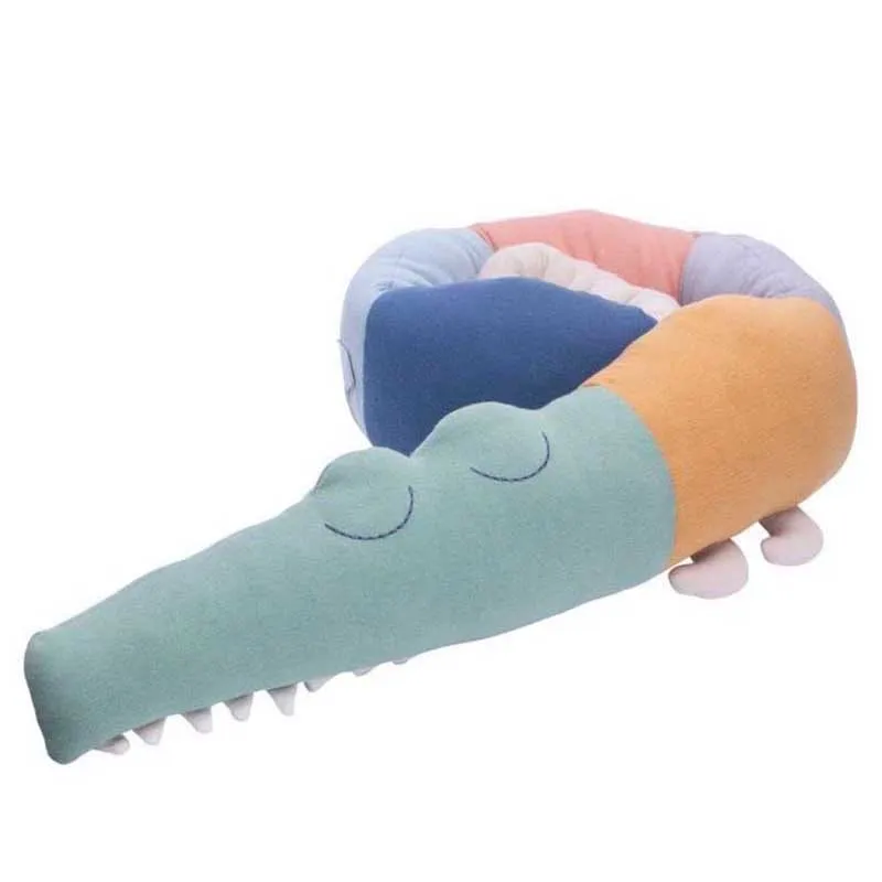 colorful crocodile Бампер для новорожденной кровати, детская клетчатая подушка с облаком, бампер для детской кроватки, хлопковая Подушка, украшение для детской комнаты - Цвет: colorful crocodile