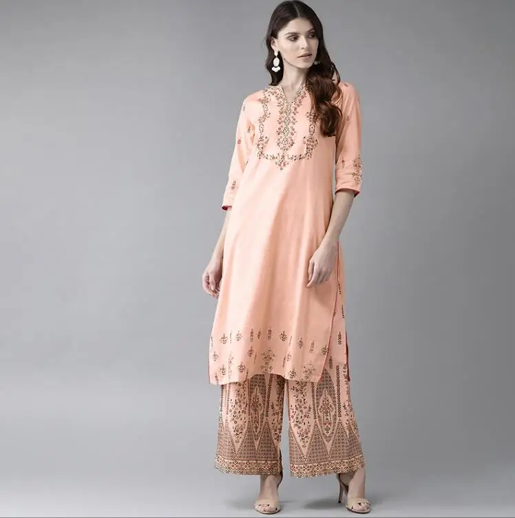 2020 новые индийские Модные топы для женщин в этническом стиле наборы с принтом из