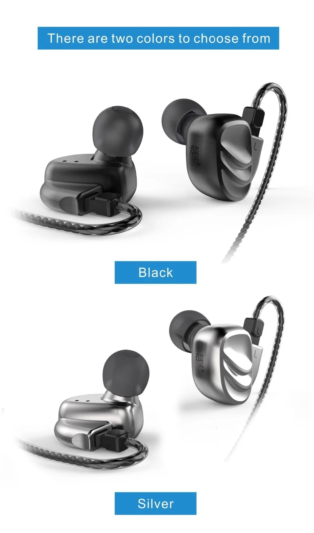 AK BQEYZ KC2 2BA+ 2DD гибридные динамические Hi-Fi наушники с головным штекером, наушники для бега, спортивные наушники, наушники-вкладыши