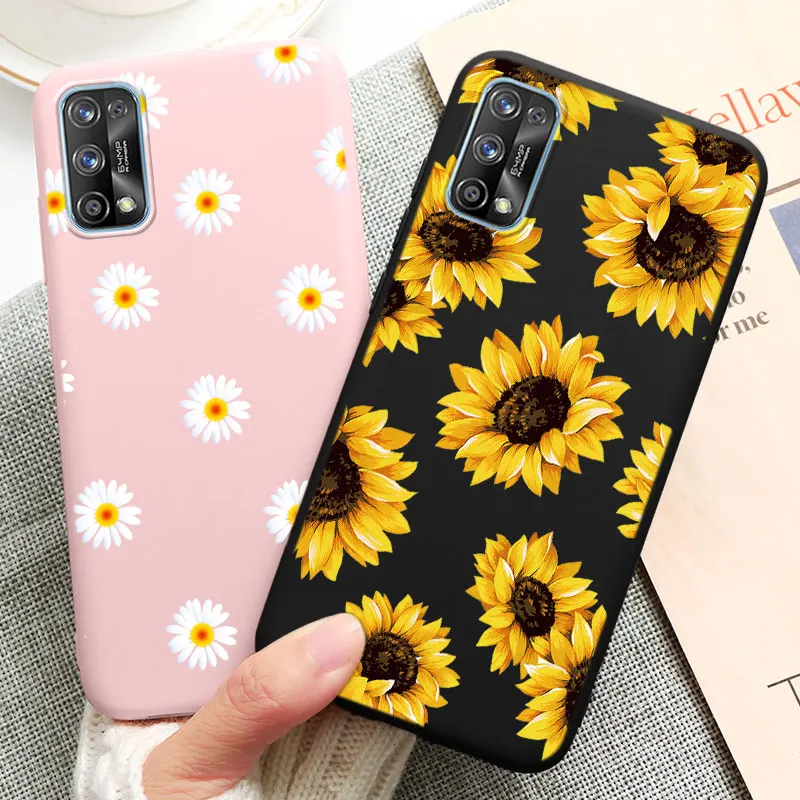 for realme 7 pro case phone cover silicone soft tpu case for oppo realme 7pro realme7 pro 6 4 coque bumper flower heart luxury free global shipping