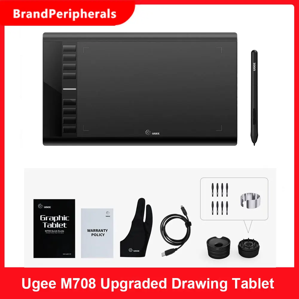 Ugee M708 Модернизированный графический планшет для рисования с пассивной ручкой