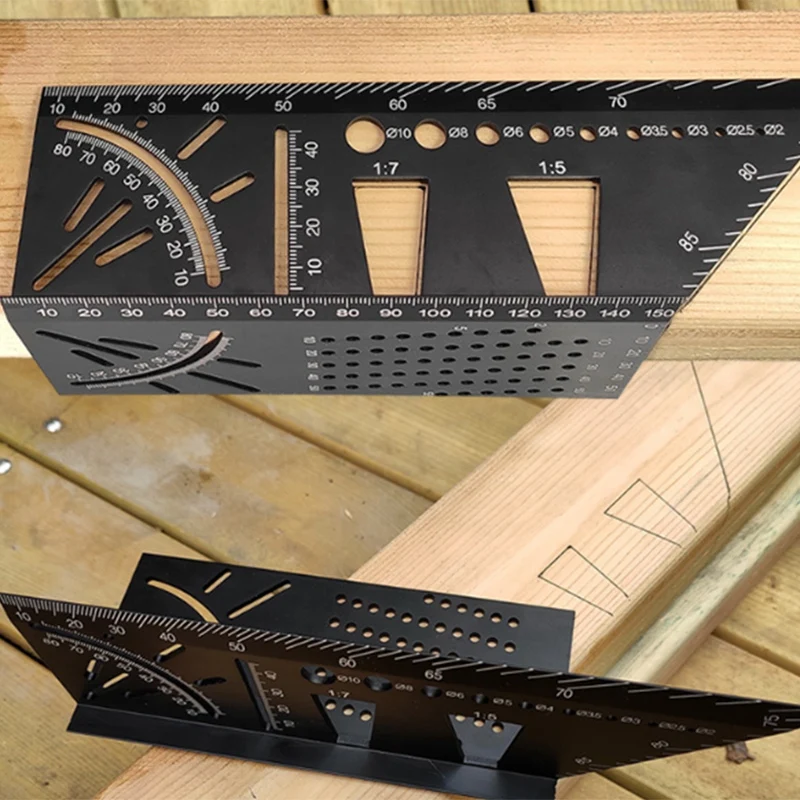 45/90 Degrees Woodworking Multifunctional Square Gauge Angle Protractor over the T-Type Ruler Angle