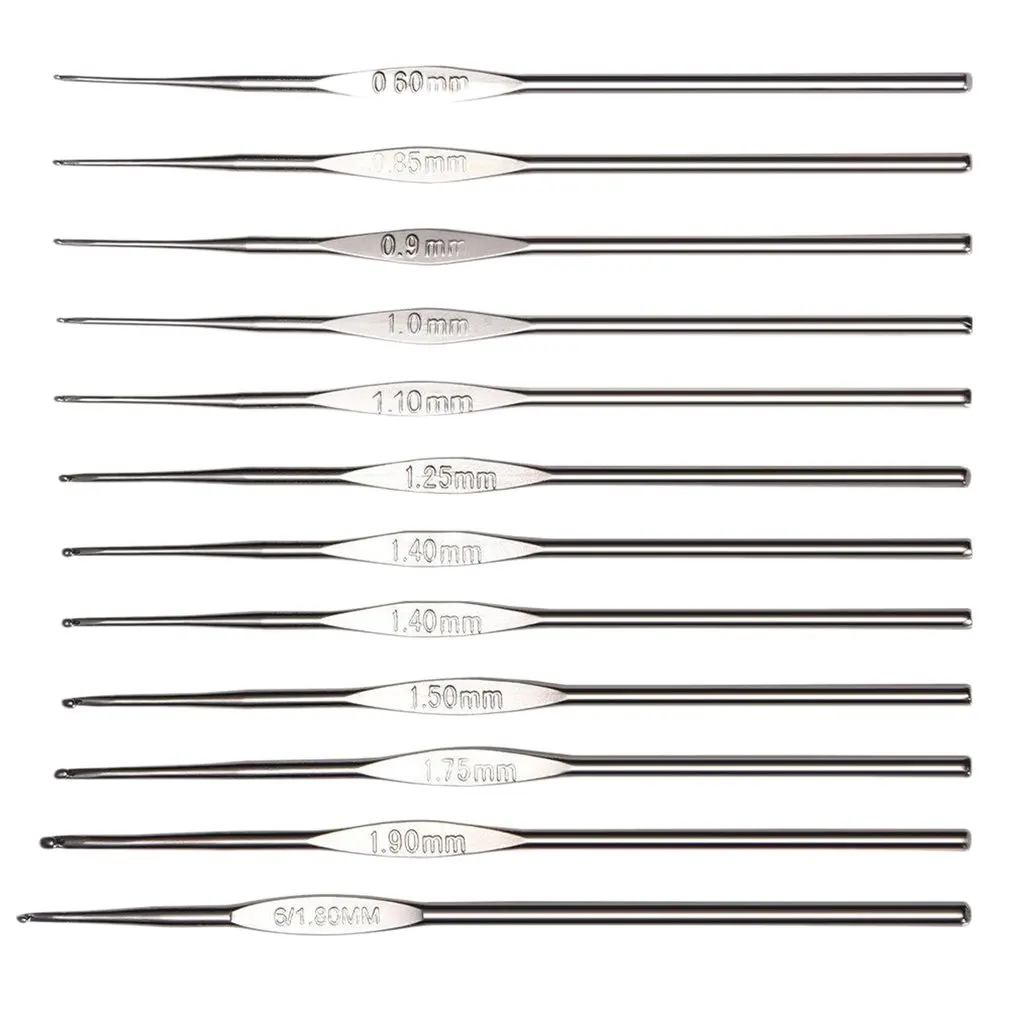

22 Pcs/Set Ergonomic Stainless Steel Crochet Hooks Yarn Knitting Needles